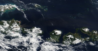 El Volcán Raung en la isla de Java