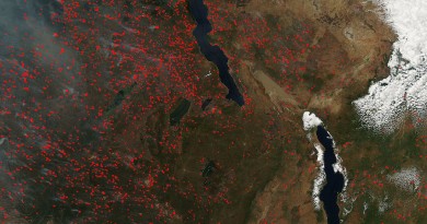 Incendios en el sureste africano