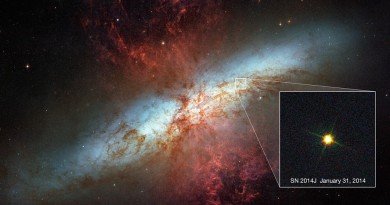Imagen de la supernova SN 2014J tomada por el Hubble