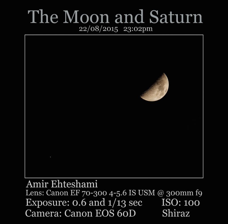 La Luna y Saturno desde Irán