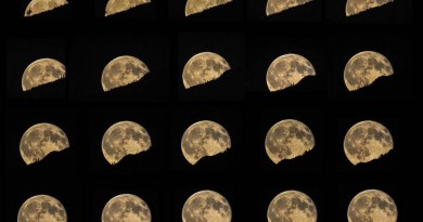 La secuencia de la salida de la Luna desde Washington, Estados Unidos