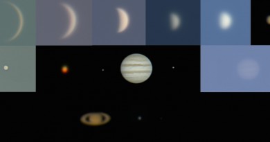 Fotografías de Venus, Mercurio, Marte, Júpiter, Saturno y Urano