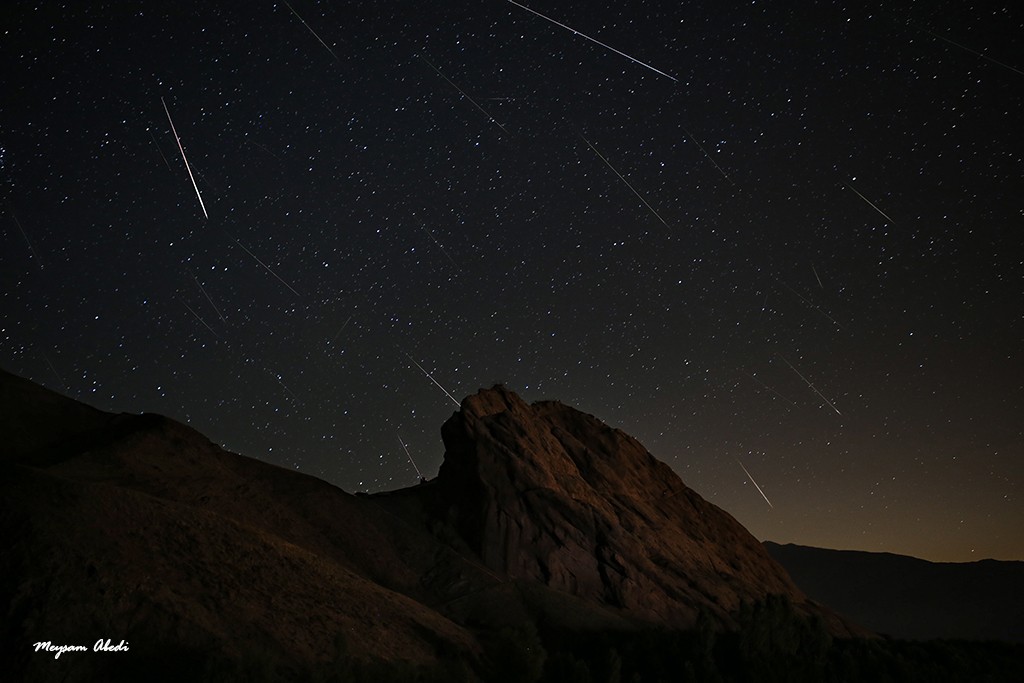 Imagen de perseidas captadas en Irán