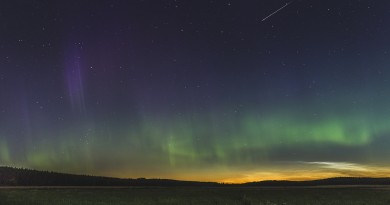 Auroras boreales y un meteoro desde Finlandia