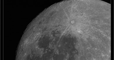 Fotografía del cráter lunar Tycho