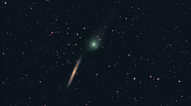 El Cometa C/2014 Q2 Lovejoy y la Galaxia NGC 5907 desde Alemania
