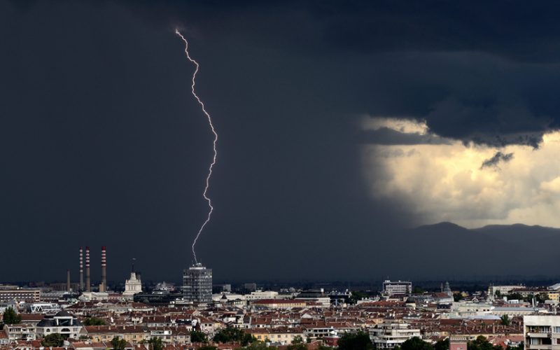 Foto de una tormenta en Sofía, Bulgaria