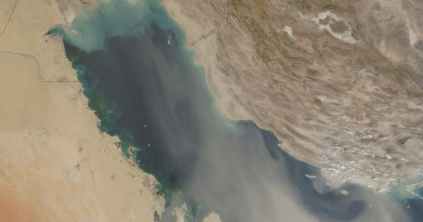 Tormenta de polvo sobre el Golfo Pérsico