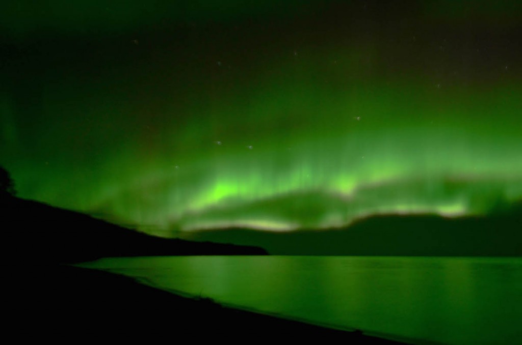 Foto de auroras boreales desde Míchigan, Estados Unidos