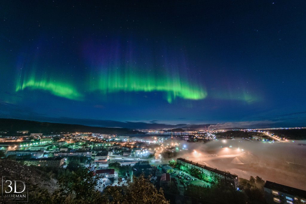 Auroras boreales desde Múrmansk, Rusia