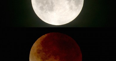 El eclipse lunar desde Roses, Girona (España)