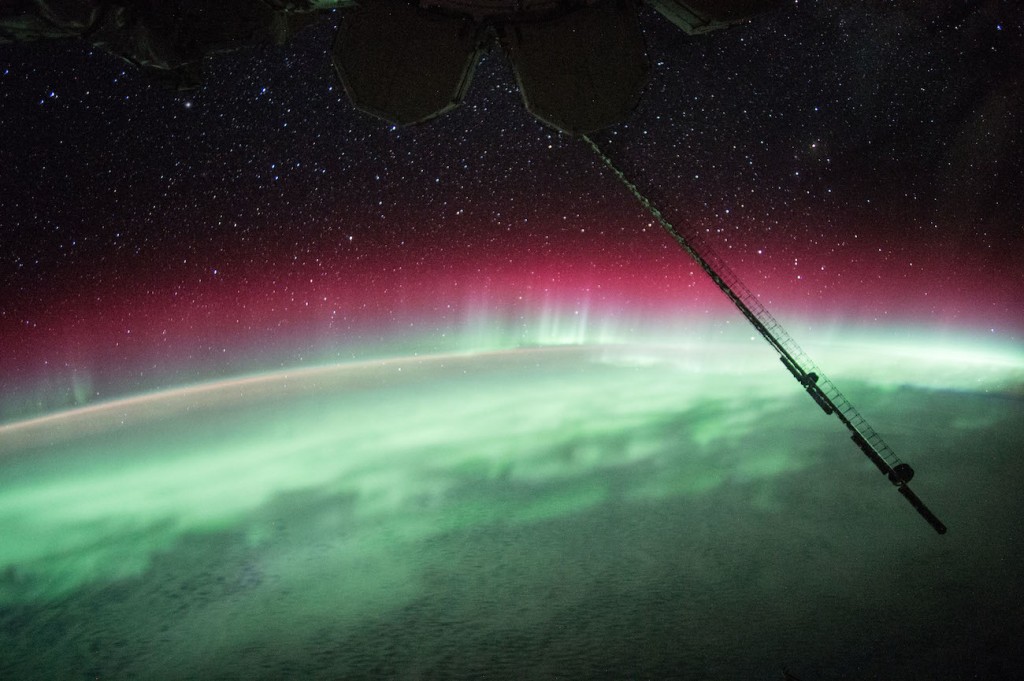 Auroras australes desde la Estación Espacial Internacional