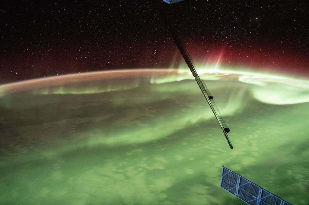 Auroras australes desde la Estación Espacial Internacional