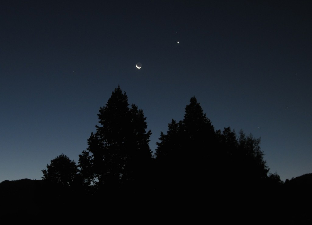 La Luna y Venus desde Utah, Estados Unidos