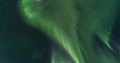 Foto de auroras boreales desde Alaska
