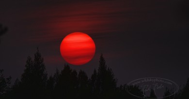 La puesta de Sol desde Ontario, Canadá