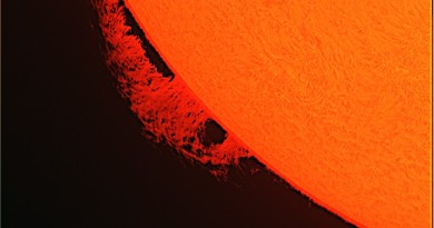 Foto de una prominencia solar desde Washington, D. C.