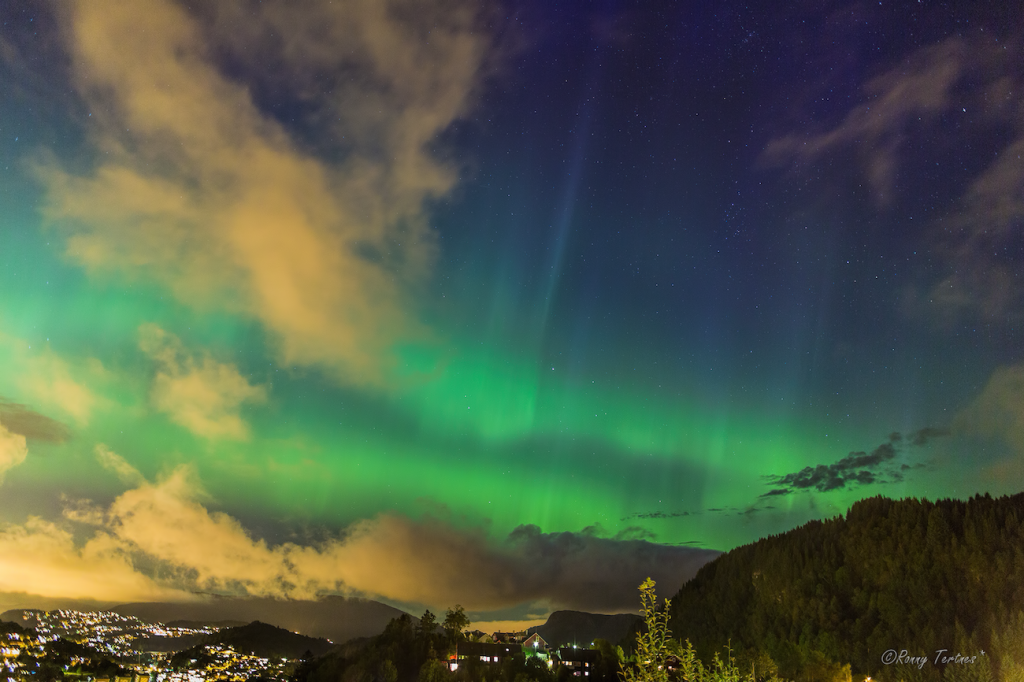 Auroras boreales desde Bergen, Noruega