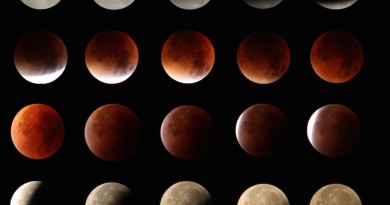 La secuencia del eclipse total de Luna desde Bélgica