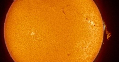 Foto de una prominencia en el Sol (Australia)