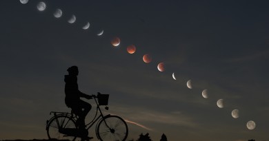La secuencia del eclipse total de Luna desde Italia