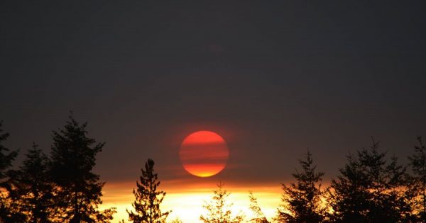 La puesta de Sol desde Washington, Estados Unidos