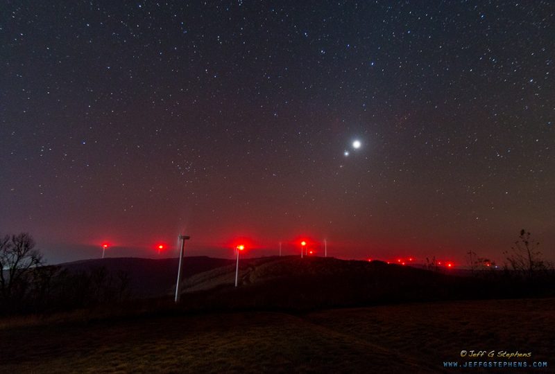 Venus y Júpiter desde Virginia Occidental (Estados Unidos)