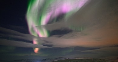 Auroras boreales desde Norilsk, Rusia