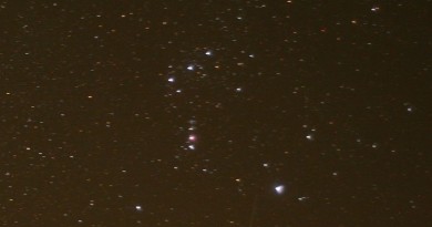 La constelación de Orión y una oriónida desde Estados Unidos