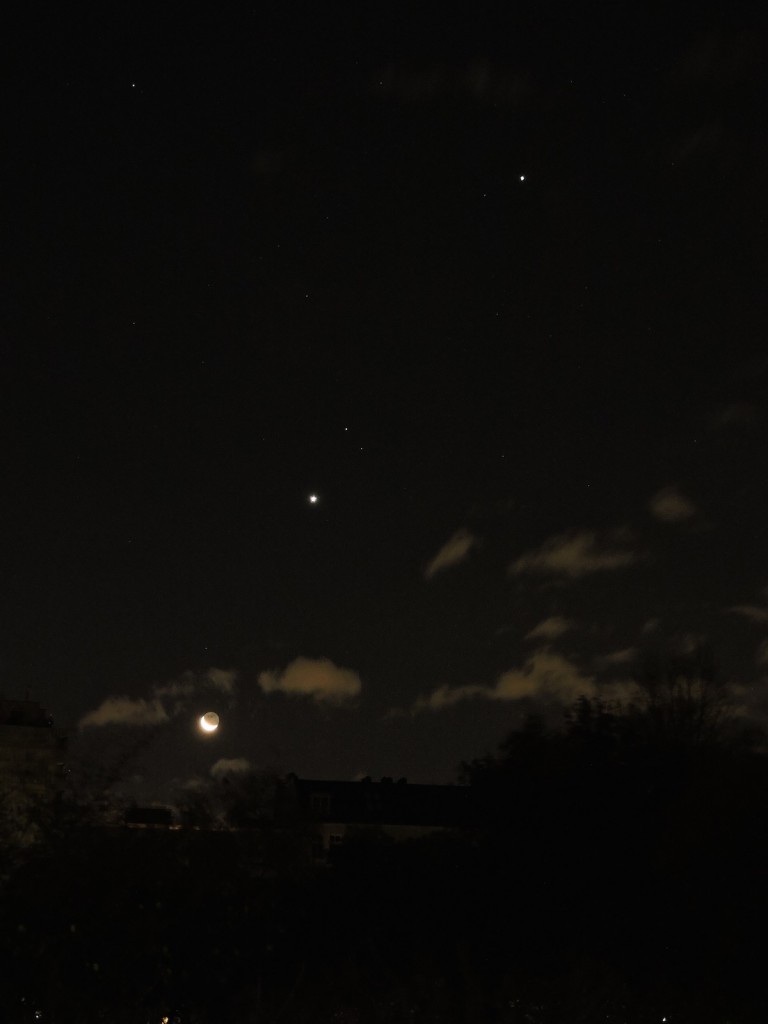 La Luna, Venus, Marte y Júpiter desde Berlín, Alemania