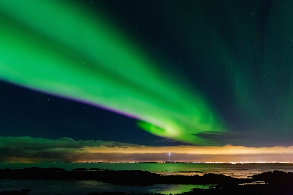 Auroras boreales desde Straumur, Islandia