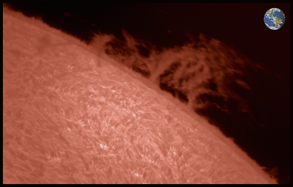 Foto de una prominencia solar desde Francia