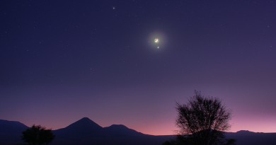 La conjunción de la Luna, Venus y Marte desde el Desierto de Atacama (Chile)