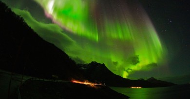 Auroras boreales desde Grotfjord, Noruega