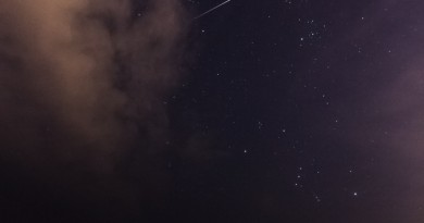 Foto de una gemínida desde Tynemouth, Inglaterra