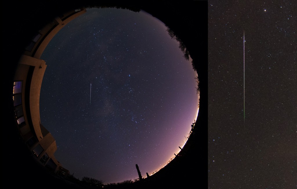 Una gemínida y la Vía Láctea desde Arizona, Estados Unidos