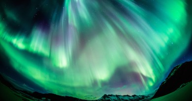 Auroras boreales desde Hornafjörður, Islandia