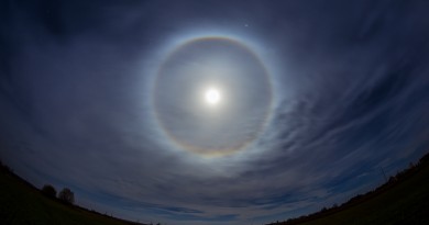 Imagen de un halo lunar desde Lituania