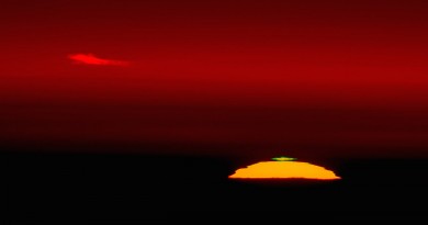 El rayo verde en Sol desde Véneto, Italia