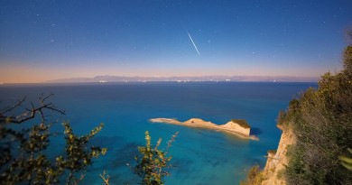 Imagen de un meteoro desde Corfú, Grecia