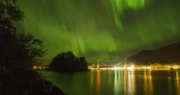 Auroras boreales desde el sureste de Alaska