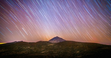 Rastro de estrellas desde Tenerife (España)