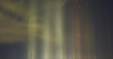 Pilares de luz desde Montana, Estados Unidos