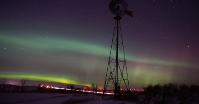 Auroras boreales desde Dakota del Norte, Estados Unidos