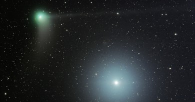 El Cometa C/2013 US10 Catalina y la estrella Alkaid de la constelación de la Osa Mayor