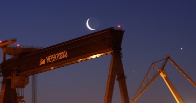 La conjunción de la Luna, Venus y Saturno desde Finlandia