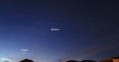 Mercurio, Venus, Saturno y Marte al amanecer desde Sicilia, Italia