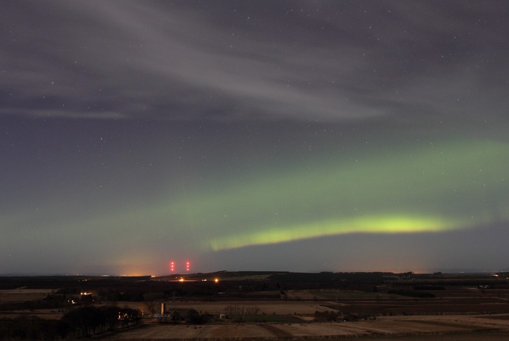 Auroras boreales desde Elgin, Escocia