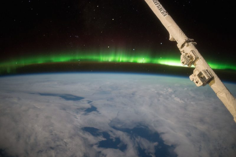 Auroras australes desde la Estación Espacial Internacional