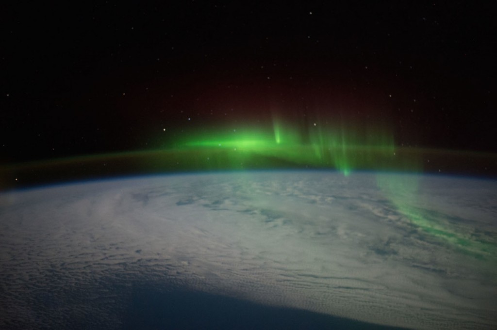 Auroras australes desde la Estación Espacial Internacional